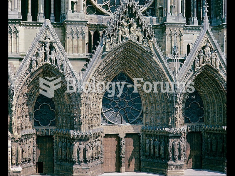 Central portal of the west facade, Reims Cathedral, France. 