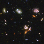 Part of the Hubble Ultra-Deep Field image showing a typical section of space containing galaxies int