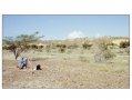 Paleoanthropologist Jane Moore maps sites at Kanapoi, Kenya