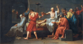 The Death of Socrates by Jacques Louis David. The eighteenth-century French painter David portrayed ...