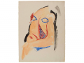 Pablo Picasso, Study for Les Demoiselles d'Avignon: Head of the Squatting Demoiselle