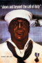 A poster commemorates Doris “Dorie” Miller, a mess attendant aboard the USS West Virginia at ...