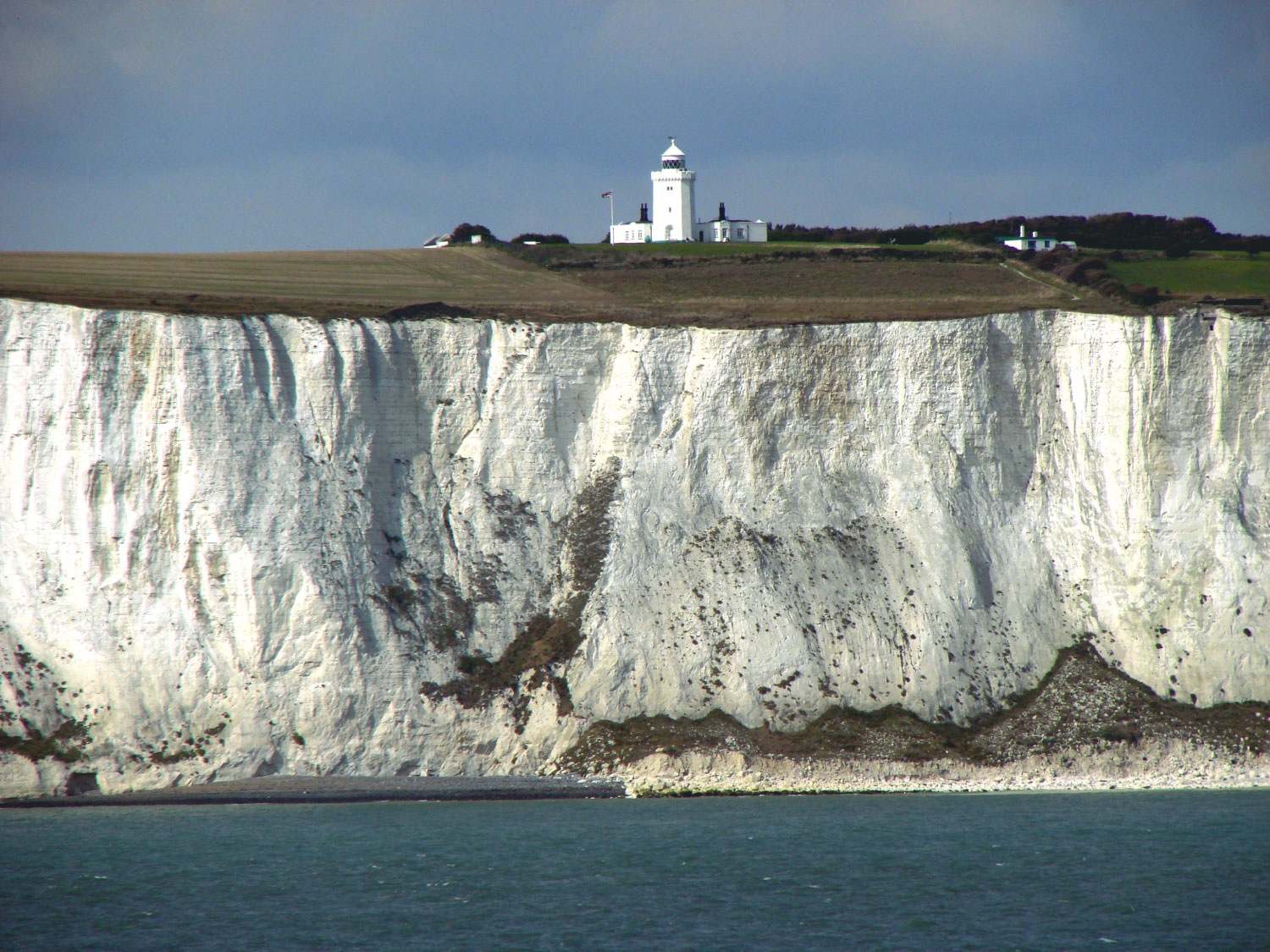 Chalk cliffs 90 meters (300 feet) high along the shore in Dover, England, were once seafloor