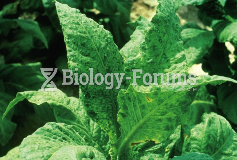 Infected Tobacco Leaves by a Virus