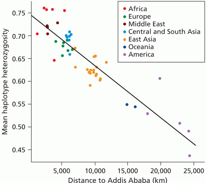 Decrease in mean haplotype heterozygosity