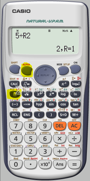 Calculating the remainder on a calculator (Casio)